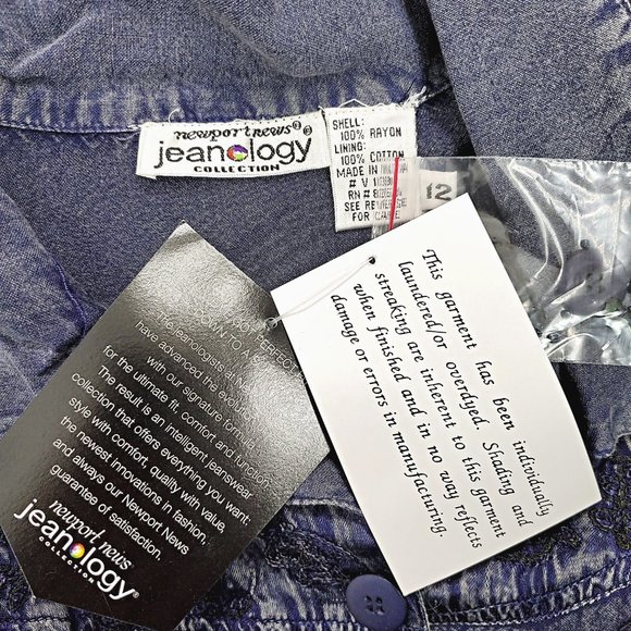 Newport News Womens Jeanology Collection Top Sz 12 - Picture 6 of 7